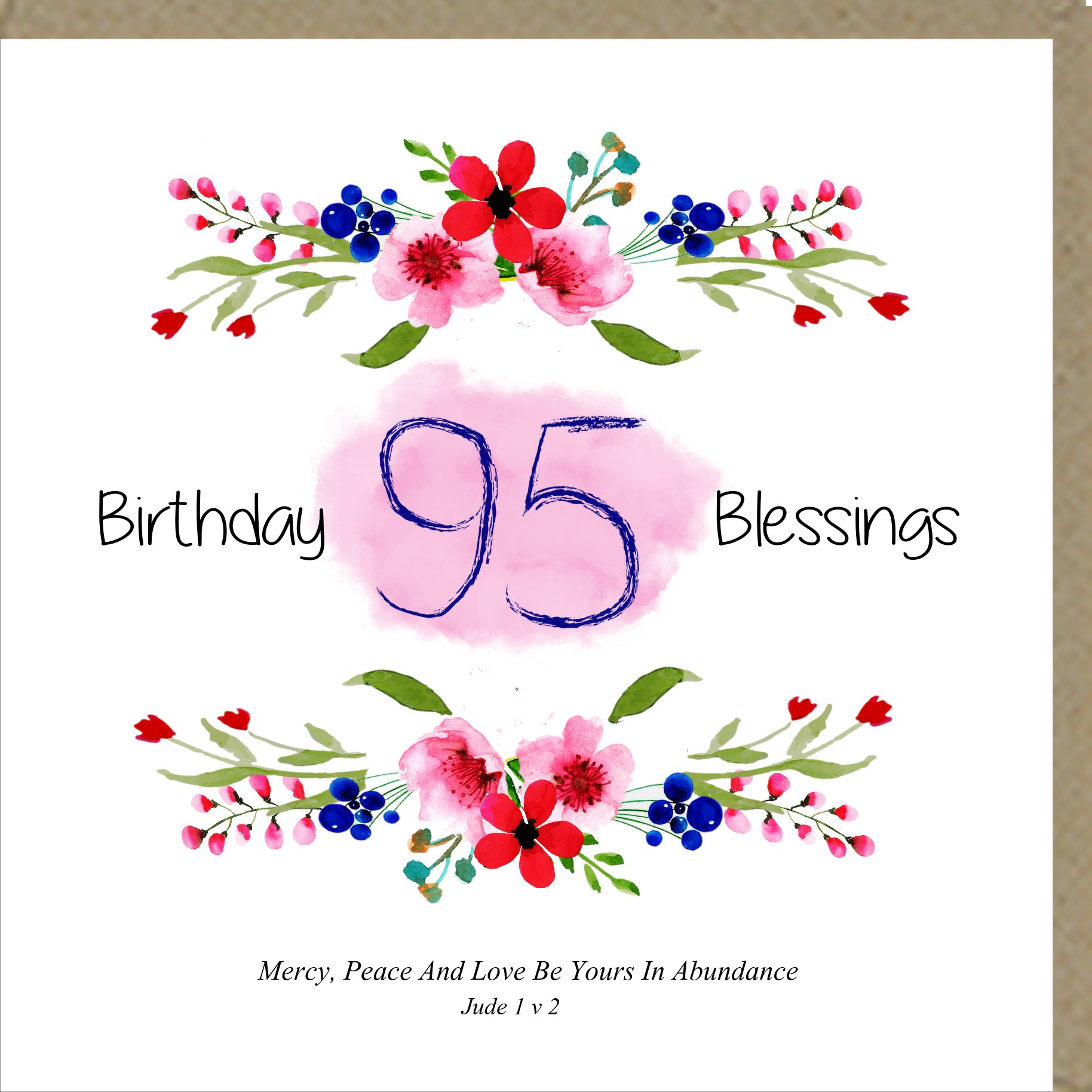 Birthday Blessings 95th Greetings Card Potters House Limited